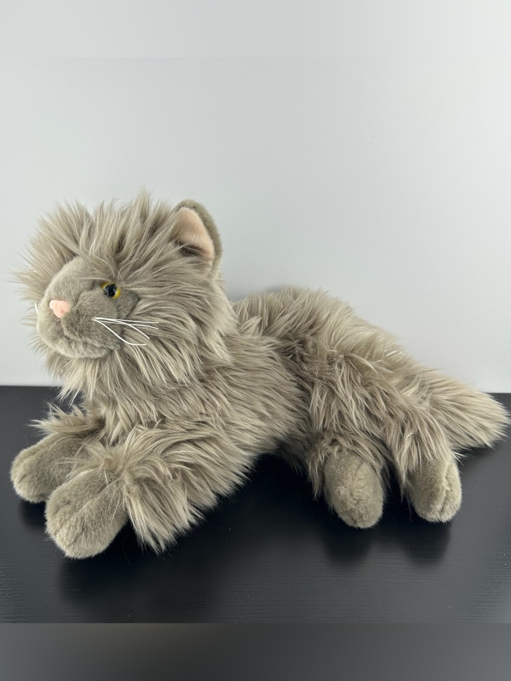 Galeria Germany RARE Gray Tabby Kitty Cat 12" Large Grey Plush Stuffed Animal